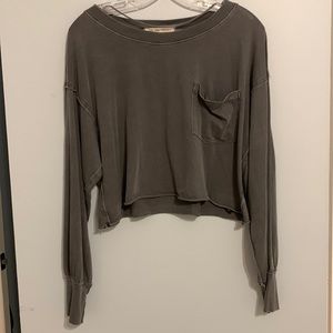Gray Long-Sleeved Top